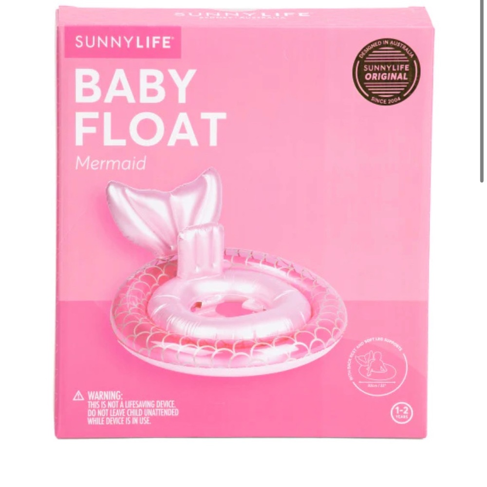 Sunnylife Pearlized Pink Mermaid Inflatable Baby Pool Float